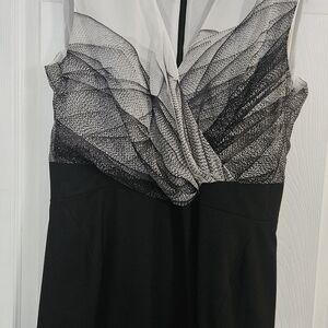 Calvin Klein Black and White Midi Dress